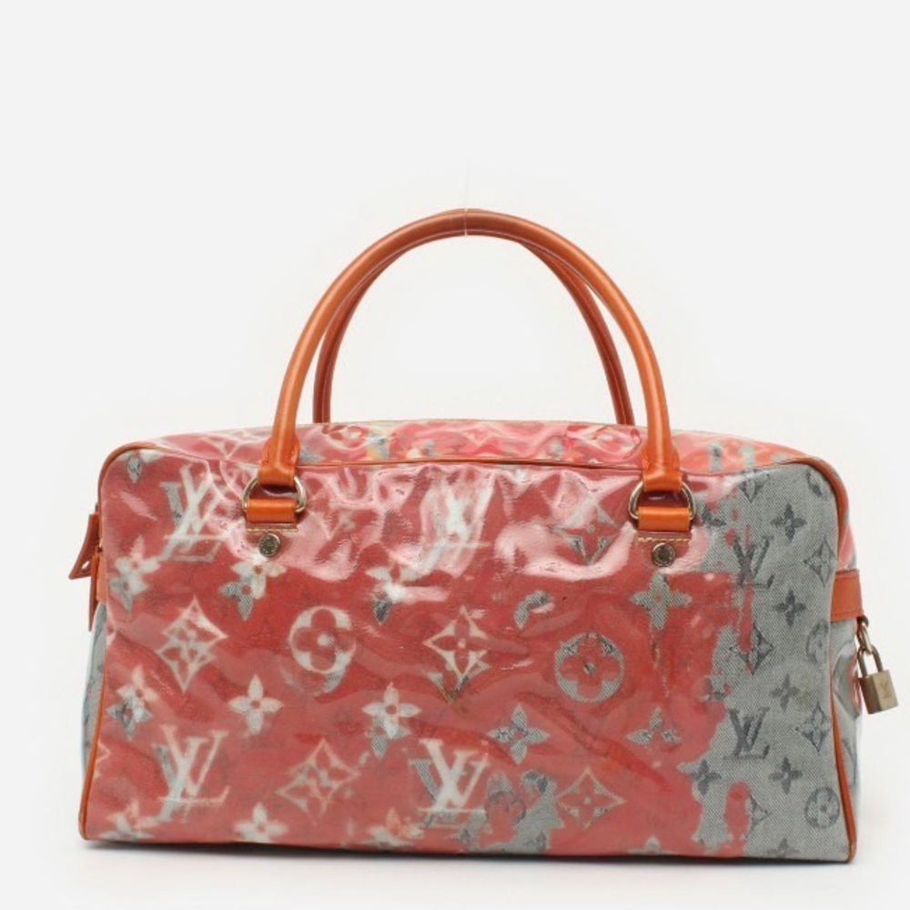 LOUIS VUITTON Travel Richard Prince Pink Denim Weekender PM Bag Luggage - Picture 5 of 8